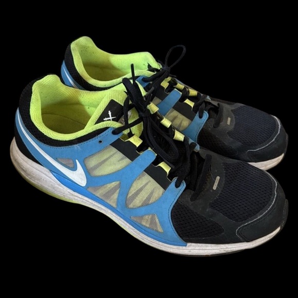 NIB NIKE ZOOM ELITE+ 487981-014 BLACK/WHITE-BLUE GLOW-VOLT SHOES SZ 12 S253 - Picture 1 of 10